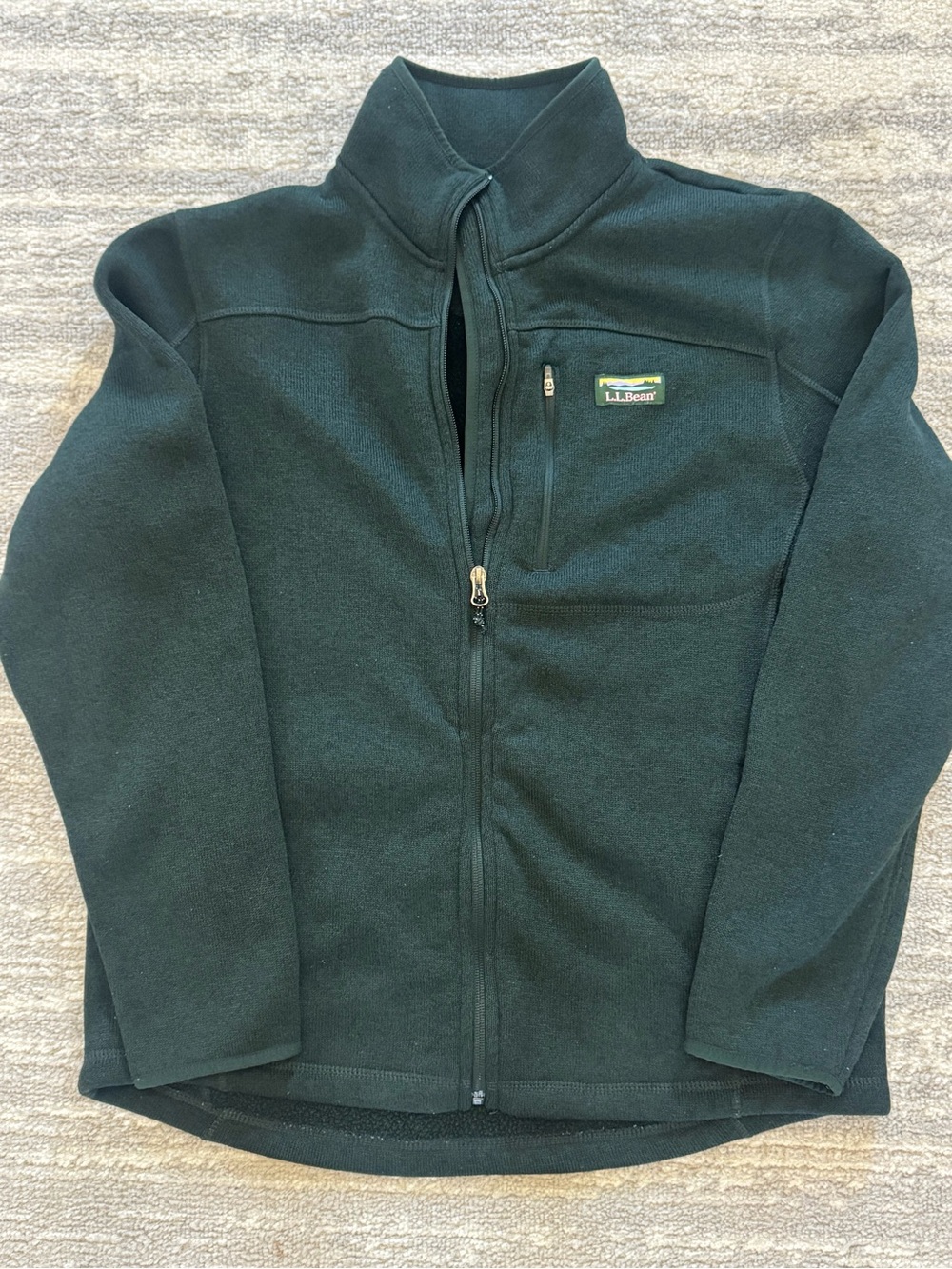 L.L. Bean Forest Green Crewneck Fleece Pullover